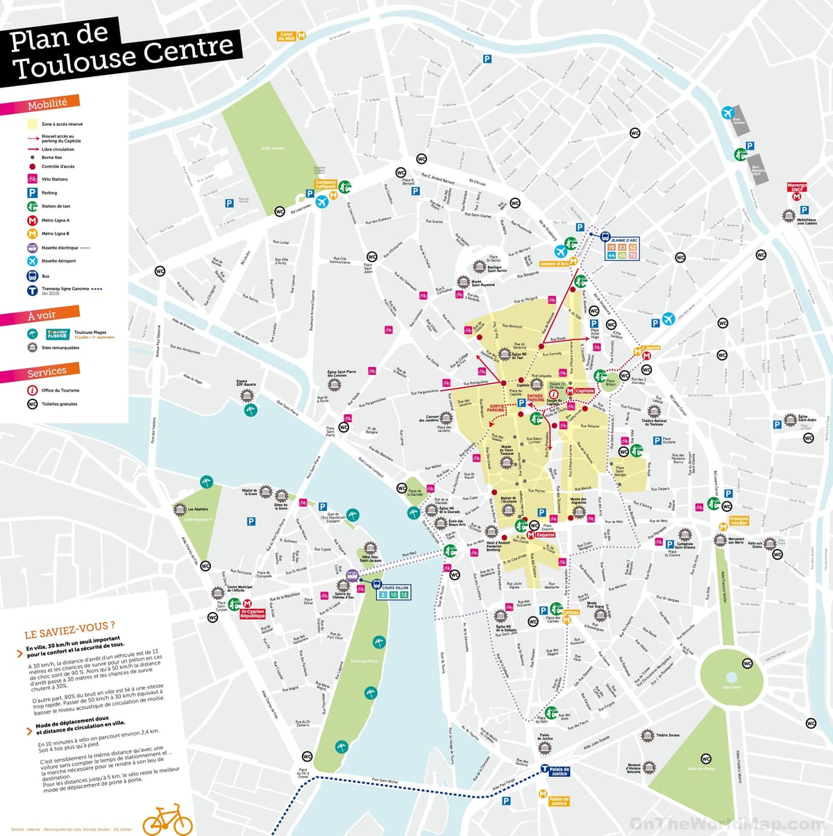 kort over Toulouse