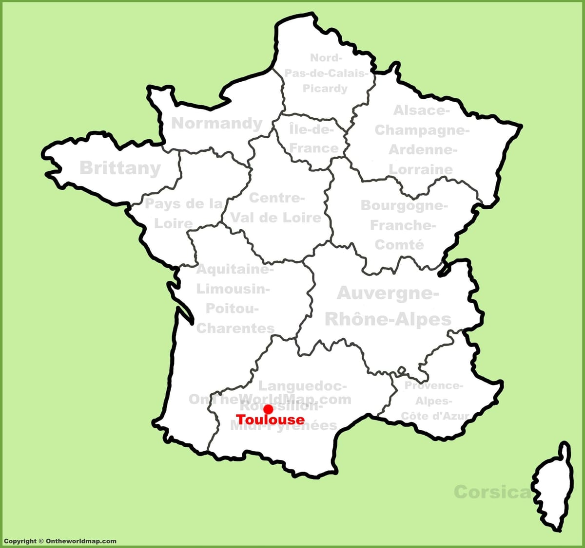 Toulouse på et kort