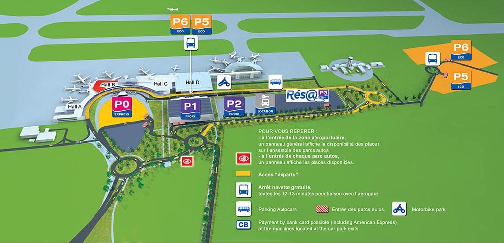 Toulouse airport terminal kort