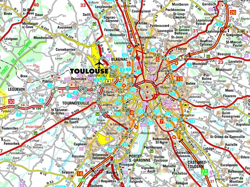 kort over Toulouse vej